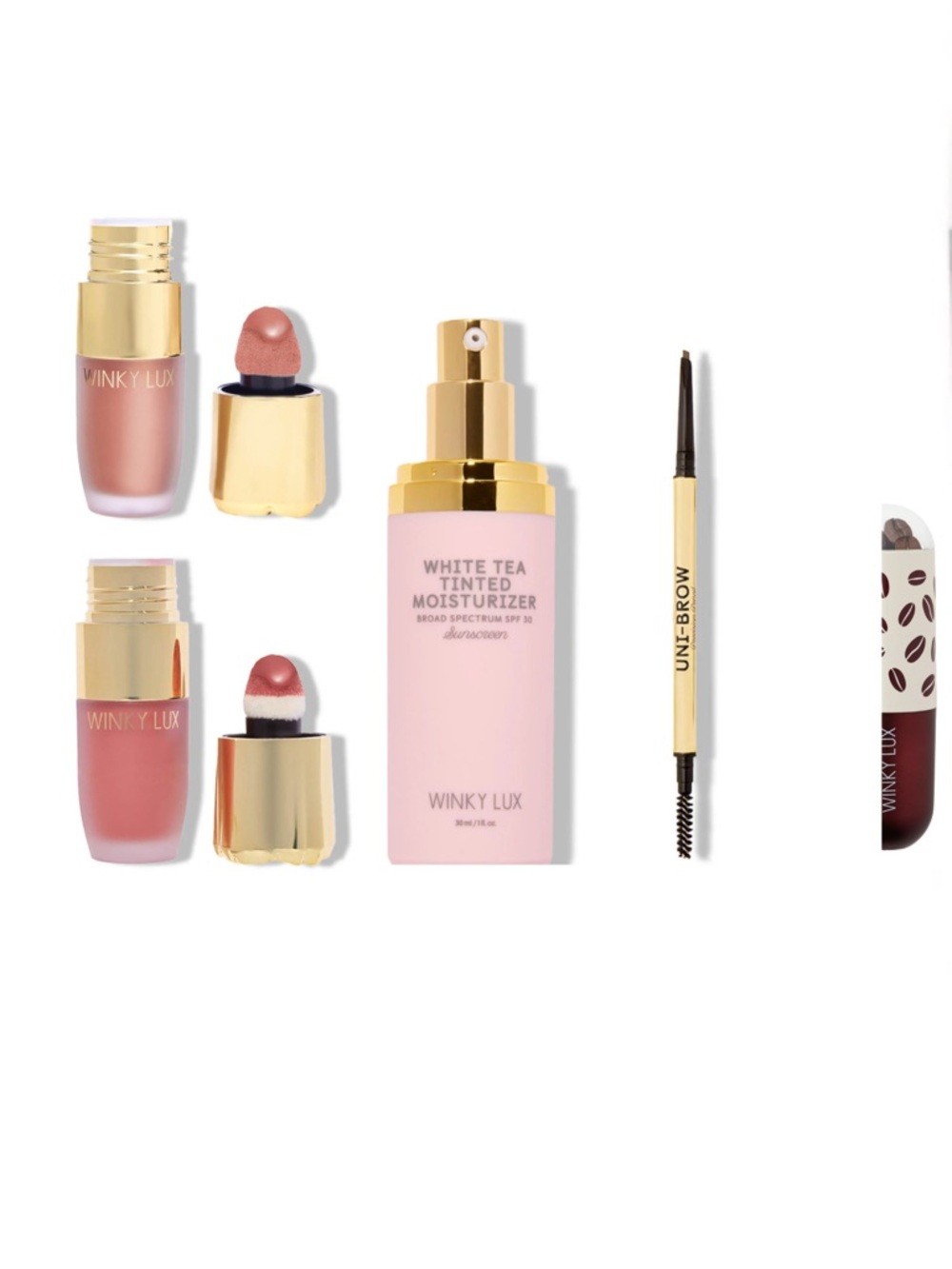 WINKY LUX set of 5 - tinted moisturizer, brow pencil, liquid blush/highlighter